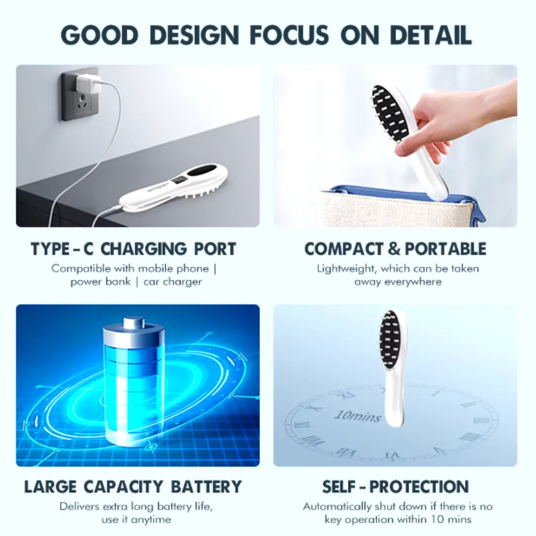 6in1 LED Laser Comb Massager for Hair Growth