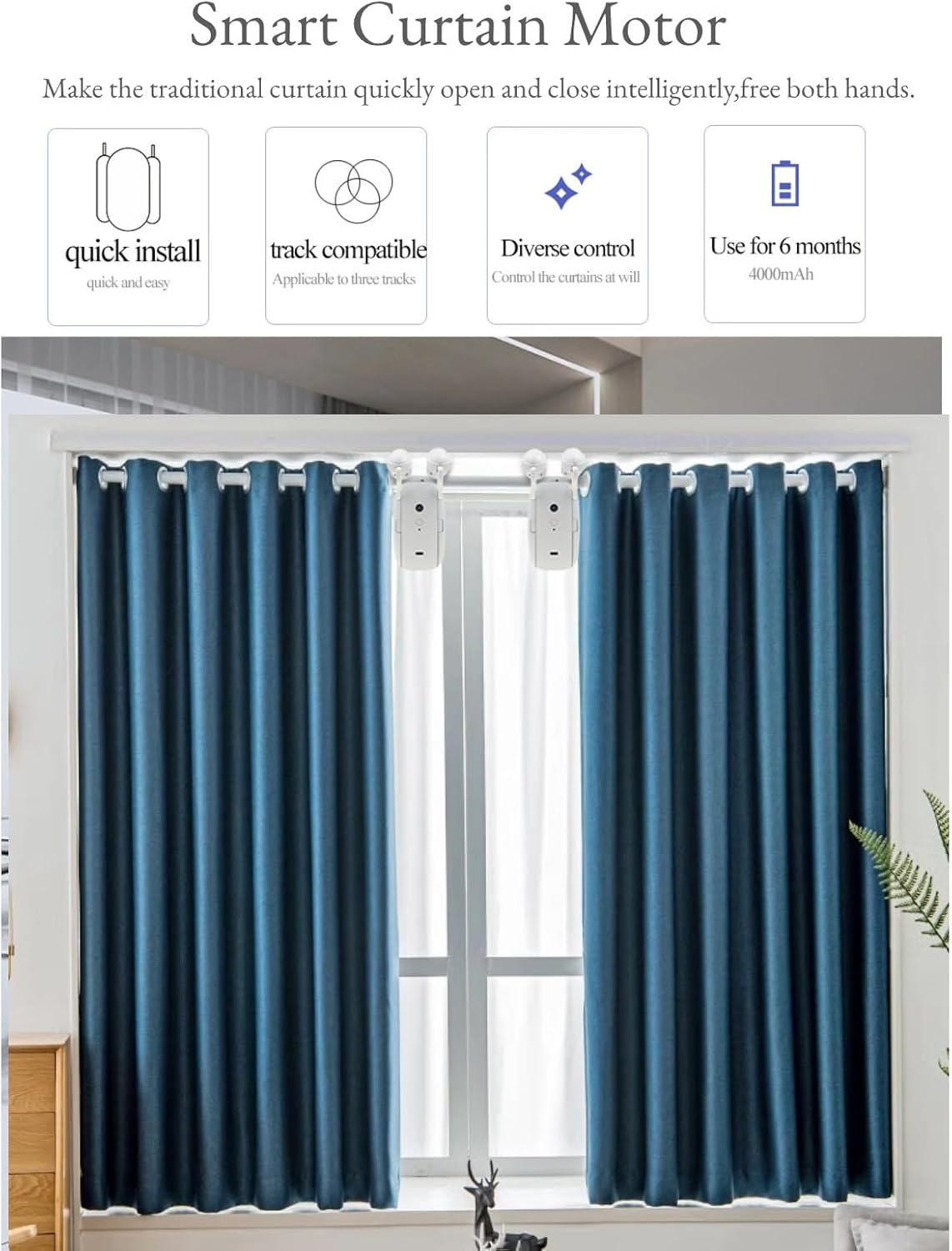 Wifi Curtain Robot Smart Home Roman Rod Electric Curtain Companion