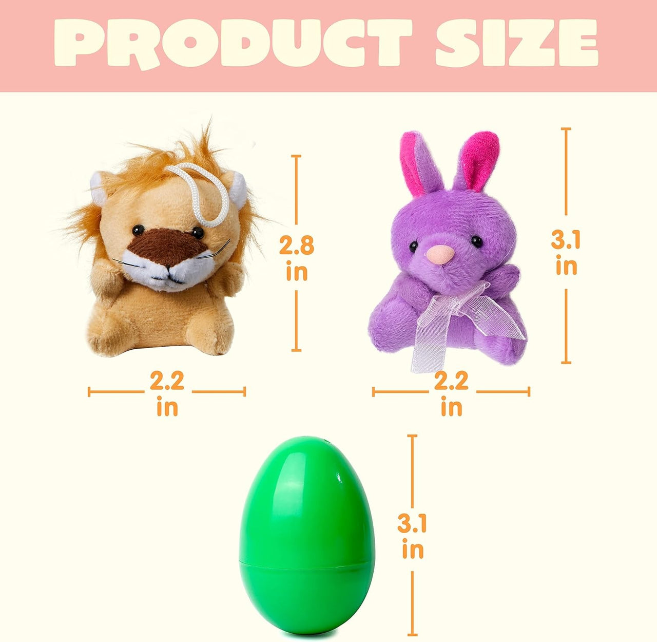 12/24/36 Pcs Prefilled Easter Eggs, Filled with Plush Animal Toys