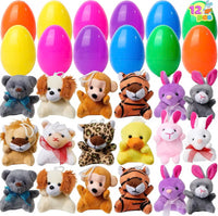 Thumbnail for 12/24/36 Pcs Prefilled Easter Eggs, Filled with Plush Animal Toys