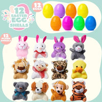 Thumbnail for 12/24/36 Pcs Prefilled Easter Eggs, Filled with Plush Animal Toys