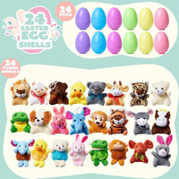 Thumbnail for 12/24/36 Pcs Prefilled Easter Eggs, Filled with Plush Animal Toys